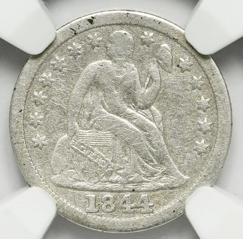 1844 Seated Liberty Dime NGC F-Details (Cleaned) Cover