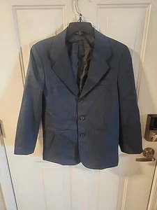 ARROW Boys Sz 14R Navy Blue Wool Blend BLAZER JACKET 3 Button Pinstripe EUC - Picture 1 of 12