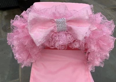 FRILLY LACEY BLING DOLLS PRAM HOOD TRIM - ANY COLOUR ❤️ - Image 1 of 4