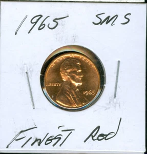 1965 SMS  LINCOLN CENT FINEST GRADE GEM BU RED - Picture 1 of 4