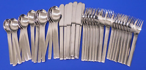 40 pcs Towle Supreme Cutlery INGRID Satin Hdl 18-8 Stainless Japan Flatware Lot