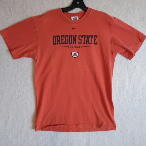 Oregon State Shirt Mens Medium Orange Team Nike Embroidered Football Athletic Cover