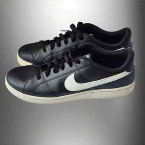 Men's NIKE COURT ROYAL SNEAKERS 749747-010 Black Faux Leather SHOES size 10.5 - Picture 1 of 6