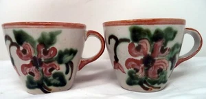 JOHN B TAYLOR Ceramics Stoneware Green Harvest Pear Coffee Cups - Picture 1 of 4