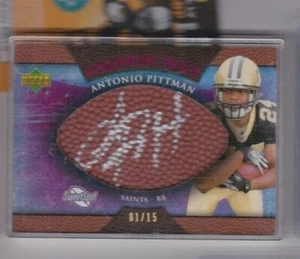 ANTONIO PITTMAN '07 SWEET SPOT-PIGSKIN SIGS AUTOGRAPH #1/15-A REAL COOL PC CARD! - Picture 1 of 12