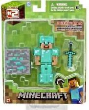 Minecraft 3" Diamond Steve Figure With Armor and Accessories
