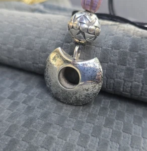 Vintage PLJ Modernist Geometric 925 Sterling Silver Necklace Pendant - Picture 1 of 6