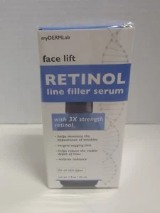 NEW MyDermLab Face Lift Serum Retinol 1oz Line Filler Serum 3X STRENGTH RETINOL - Picture 1 of 4