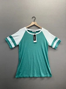 Camiseta raglán verde manga corta cuello redondo Yidarton para mujer nueva con etiquetas talla M - Imagen 1 de 11