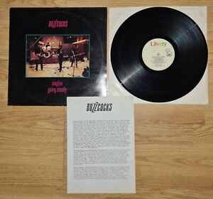 Buzzcocks Singles Going Steady LP EMI Original 1981 promo Sticker & Press Sheet