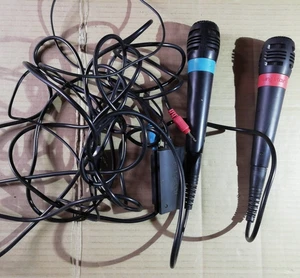 2er Set SingStar PlayStation PS2 PS3 Mikrofone mit USB Konverter Dongle - Bild 1 von 3