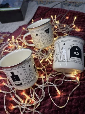 Caneca xícara de café Mr. Black - Death Before Decaf” metal esmalte - conjunto de 2 - Imagem 1 de 4