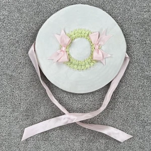 American Girl Doll Elizabeth Summer Tea Satin Straw Ribbon Hat Only - Picture 1 of 6