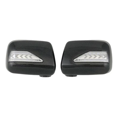 Black Carbon Side Led Light Mirror Cover Molding Trims For 1998-2003 LEXUS RX300 - Imagem 1 de 4