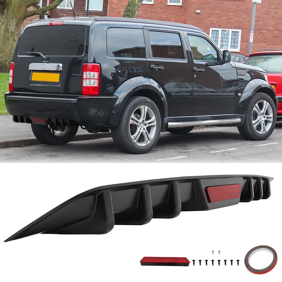 Rear Bumper Diffuser 5 Shark Fins Spoiler Splitter Lip For Dodge Nitro 2007-2012 - image 1 of 4