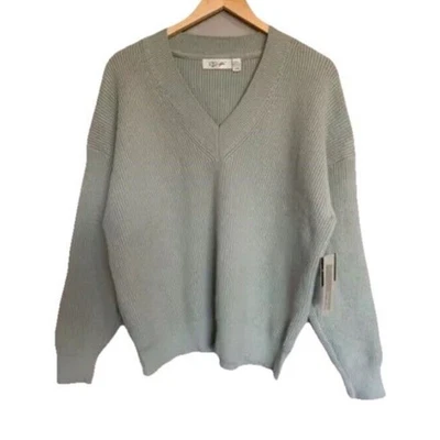 Suéter Tejido Estilo RD Stitch Fix Relajado Cuello en V Verde Salvia Claro Talla Grande Nuevo con Etiquetas Foto 1 de 4