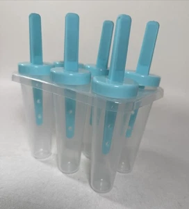 Molde para hacer paletas de plástico 6 ranuras con tapas azules - Imagen 1 de 7
