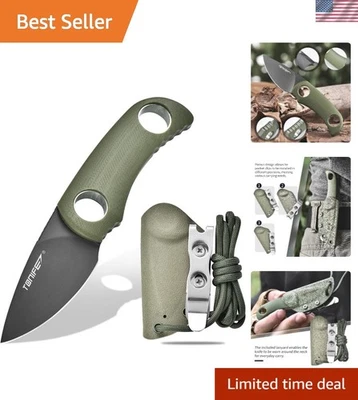 Cuchillo EDC de punto de caída duradero de 4,7 cm con agarre ambidiestro para supervivencia al aire libre Foto 1 de 4