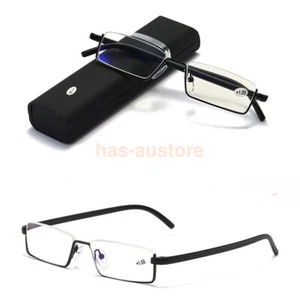 AUS Anti-Blue Light Reading Glasses Half Frame Eyeglasses Male TR90 - Picture 1 of 33