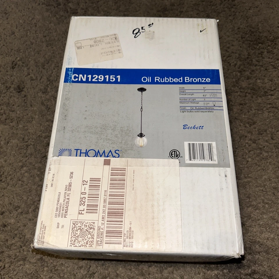 NEW Thomas Lighting CN129151 Beckett - One Light Mini Pendant Oil Rubbed Bronze - Image 1 of 4