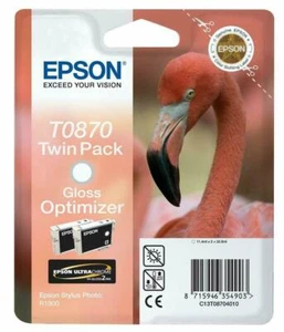 AUTHENTIQUE & ORIGINAL EPSON T0870 - TWINPACK - Gloss Optimizer - NEUF - Imagen 1 de 1