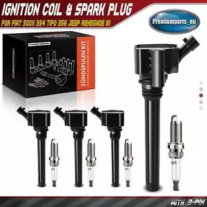 Ignition Coils & Spark Plugs for Fiat 500X 334 Tipo 356 Jeep Renegade B1 BU BV - Picture 1 of 11