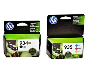 Set 4 NEW Genuine Sealed HP 934XL Black 935 Color Ink Cartridges 2018 - Picture 1 of 1
