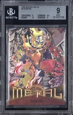 1995 Marvel Metal #8 SUNFIRE BGS 9 Mint Pop 1 Graded MCU Avengers Card - Image 1 of 2