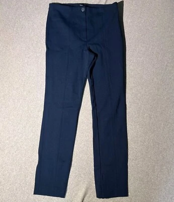 Theory 裤子女式 6 码海军蓝纹理直筒弹力拉绳  — 第 1/4 张图片