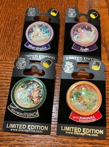 Set of 4 WDW Spotlight Snow Globe Animal Kingdom, Magic Kingdom Hollywood,Epcot - Picture 1 of 6