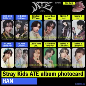 Carta fotografica Stray Kids ate Han limitata ver lettera fisarmonica album scheda labbra - Foto 1 di 1