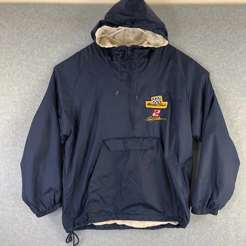 Tri-Mountain Jacket Adult Large Blue NASCAR Miller Lite Rusty Wallace Pullover Cover