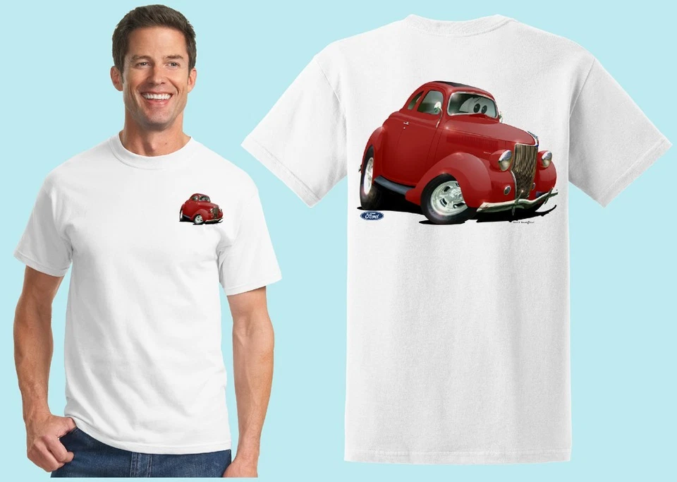1936 5 Window Coupe Tshirt  #6209 Cartoontees vintage antique ford auto classic - Image 1 of 1