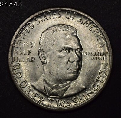 1951 Booker T. Washington Commemorative Silver Half Dollar "Gem BU" - Image 1 of 2