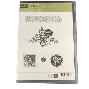 Stampin' Up! FRISCHES VINTAGE Stempelset Vintage Bilder Blumenstempel 5 Stempel - Bild 1 von 5