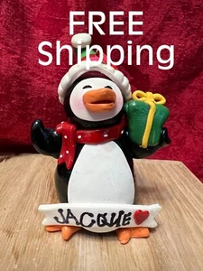 *CHRISTMAS  ~ Estate Find Christmas JACQUE the Penguin Ornament (3-1/2") - Picture 1 of 4