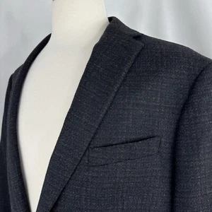 Jos A Bank Reserve Wool Cashmere Sportcoat 44L Black Brown Blue Blended Fabric - Picture 1 of 12
