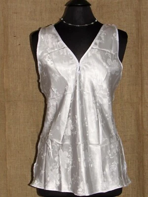 OSCAR DE LA RENTA Camisón Satinado Rosa Etiqueta Gris Túnica Top TALLA M NUEVO Foto 1 de 4