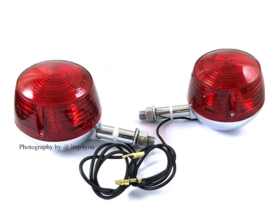 2X Rear turn signal indicator  for 73-77 Suzuki TC100 TS100 TS75 Red lens 6V Foto 1 de 3