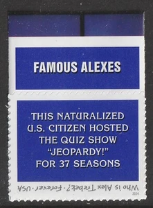US 5907 Alex Trebek Famous Alexes F header single MNH 2024 - Picture 1 of 1