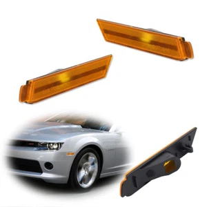 For Chevy Camaro 2010-2015 Front Bumper Side Marker Light Reflector Amber Covers - Picture 1 of 8