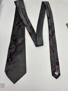 Balancine Looney Tunes Mens Neck Tie 59"x 3 1/2 " Silver Gray Bugs Bunny USA - Picture 1 of 8