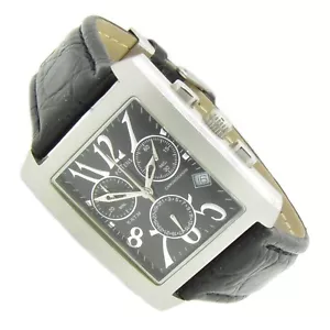 Orologio da polso cronografo uomo POTENS acciaio inox pelle ISA8161 5ATM mazza nuovo S304 - Foto 1 di 2