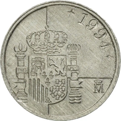 [#530696] Coin, Spain, Juan Carlos I, Peseta, 1994, AU(50-53), Aluminum, KM:832 - Image 1 of 2