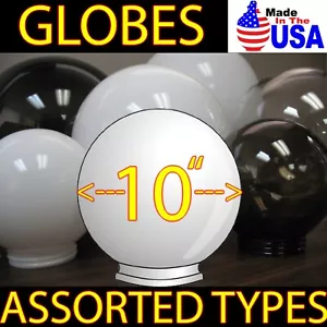 NEW10" LIGHT GLOBE SPHERE SHADE REPLACEMENT Glass/Plastic COVER Hole Lip OPENING - Picture 1 of 16