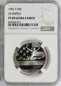 1992-S 50c Olympics (Gymnast) Commemorative Half Dollar NGC PF69 Ultra Cameo - Picture 1 of 4