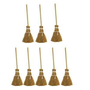 8pcs witch broom miniature Doll House Accessories Witch Broomstick - Picture 1 of 12