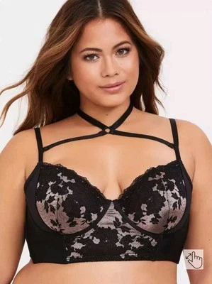 Torrid Size 2X Two Tone Underwire Lace Bra Pink Black Adjustable Straps  - Изображение 1 из 4
