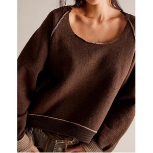 Free People Raven Combo Oversized Baggy Casual schwarz grau Sweatshirt Gr. Small - Bild 1 von 9