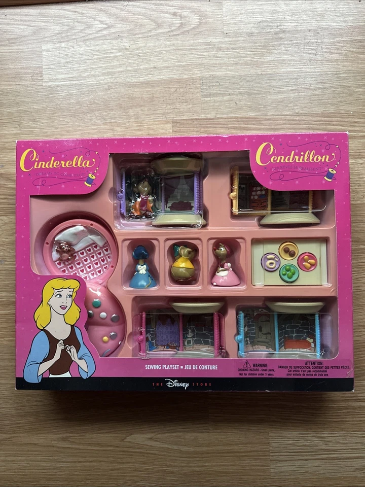 Raro Juego de Costura de Colección Disney Ratones Cenicienta Hilo Carrete Habitaciones Juguete Foto 1 de 3